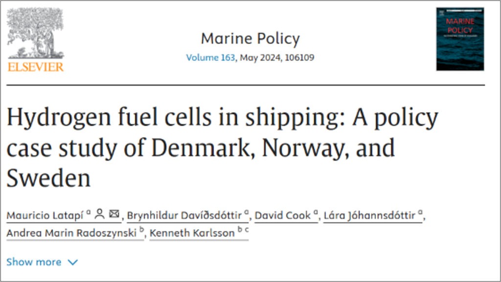 Title of article on green fuel cells in shipping