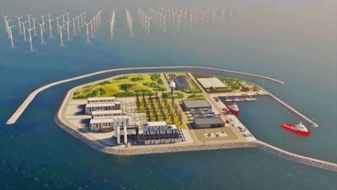 Energy island in the North Sea